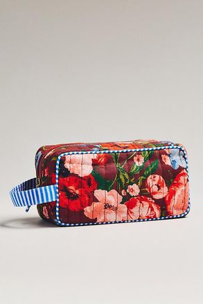 Maeve Two-Tone Patterned Puffy Cosmetic Bag