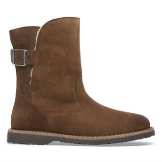 Birkenstock Womens Uppsala Shearling Boots In Dark Tea/natural