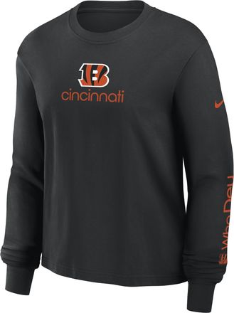 Nike Cincinnati Bengals Boxy Nike Womens NFL Long-Sleeve T-Shirt in Black | 01N200A9A-2QV