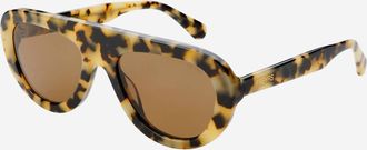 Freyrs Eyewear Jetsetter Acetate Aviator Sunglasses In Milky Tortoise