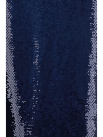 Tom Ford Womens Skirt Sequin Midi Royal Blue-Brown Silk Blue/brown