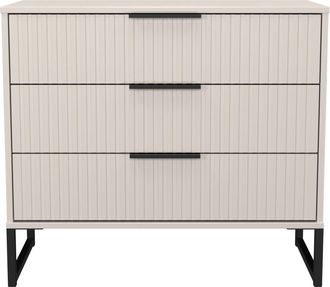Lewis's Fluted 3 Drawer Chest in Kashmir Matt - Ready Assembled - Lewiss Home | TJ Hughes