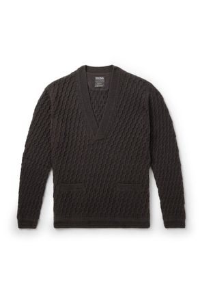 Ermenegildo Zegna Cable-Knit Oasi Cashmere Sweater