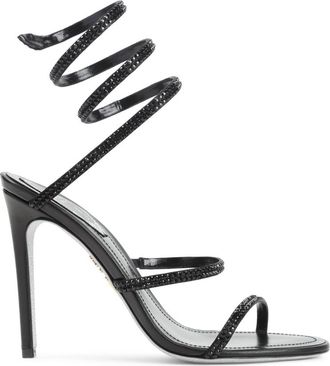 Rene Caovilla Black Open Toe Heels