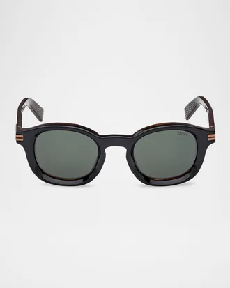 Ermenegildo Zegna Men & apos;s AURORA I Acetate Round Sunglasses