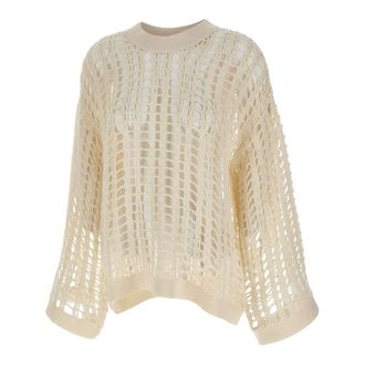 A. Roege Hove Round-neck Knitwear, female, White, Size: XS Spider Knit Sweater