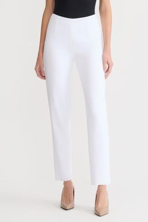Ming Wang Straight Leg Knit Pants in White at Nordstrom, Size 1X
