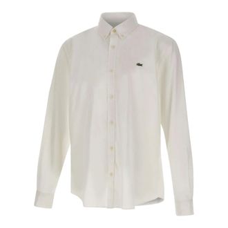 Lacoste Casual Shirts, male, White, Size: 2XL Regular Fit Stretch Poplin Shirt