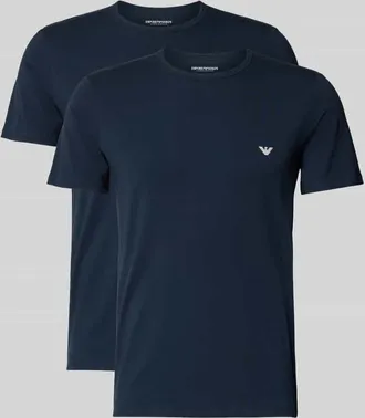 Emporio Armani T-Shirt mit Label-Print im 2er-Pack in Dunkelblau, Größe XXL