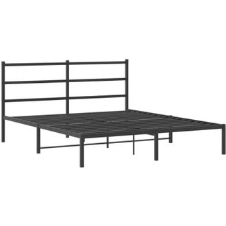 vidaXL Vidaxl - Estructura Cama Sin Colch&oacute;n Con Cabecero Metal Negro 150x200 Cm