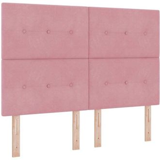 vidaXL Cama Tipo Box Spring Con Cabecera Rosa 140 X 200 Cm Terciopelo Vidaxl