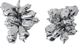 Dries Van Noten Earrings, female, Gray, Size: ONE SIZE Sculptural Metal Earrings