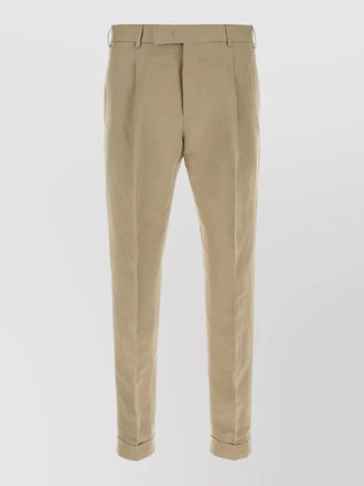 Pantaloni Torino linen blend tailored trousers pleated front