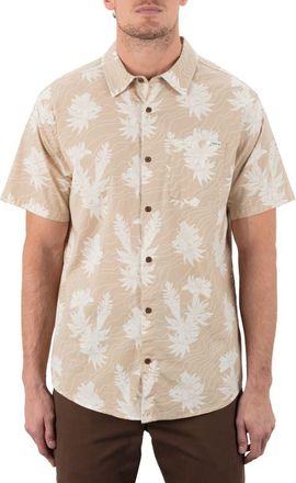 Hurley One and Only Lido Stretch Woven Shirt in Hazelnut at Nordstrom, Size Xx-Large