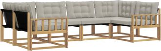vidaXL Conjunto De Sof&aacute;s De Exterior 6 Uds. Blanco Y Gris Claro Vidaxl