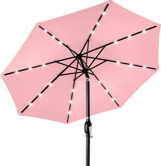Best Choice Products 10ft Solar LED Lighted Patio Umbrella w/ Tilt Adjustment, UV-Resistant Fabric