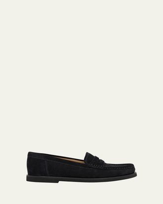 Gianvito Rossi Suede Penny Loafers