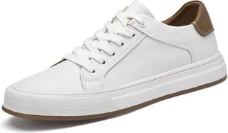 Generic Mens Fashion Sneakers Genuine Leather Dress Sneakers Retro Simple Business Casual Shoes for Male (White,6.5)