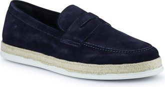 Jones Bootmaker Mens Quent Casual Slip-On Shoes - Navy Leather - Size UK 10