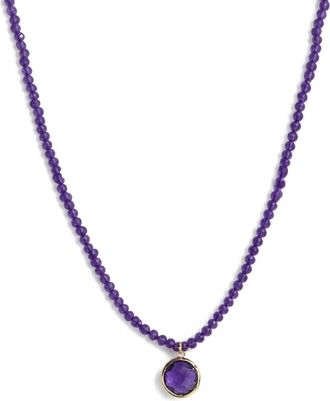 Jewelmak 14K African Amethyst Necklace