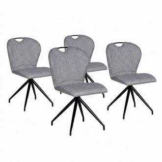 Weber Industries Juego de 4 sillas giratorias de comedor en gris oscuro
