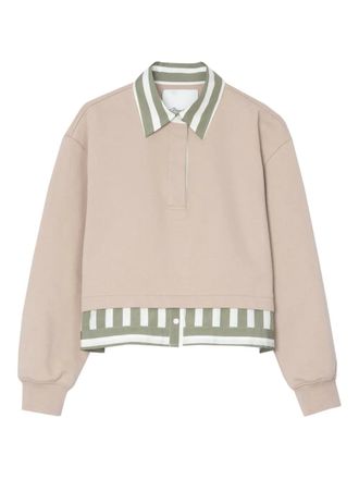 3.1 Phillip Lim Polo-neck striped-panel top - Neutrals