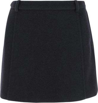 Jil Sander Rokken, Dames, Zwart, S, Wol, Zwarte wollen rok met zijrits