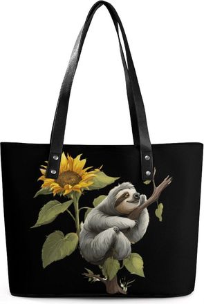 Generic Cute Sloth Sunflower Tote Bags for Women Cute Shoulder Purses Handbags