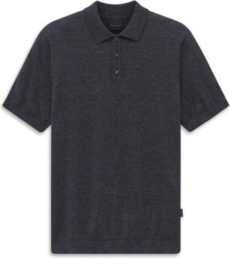 Bugatti Fijngebreid poloshirt - Heren - Ronde hals truien - Grijs - L - Katoen - Truien & Vesten