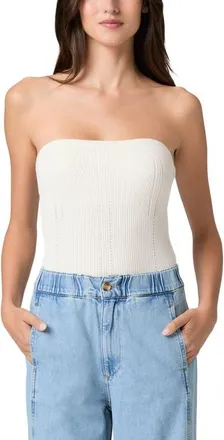 Paige Valentine Strapless Rib Top in White at Nordstrom, Size X-Large