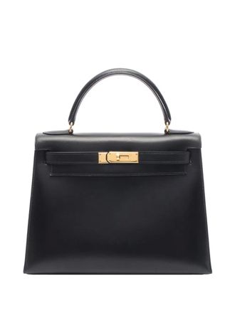 Herm&egrave;s 1971 Box Calf Kelly I Sellier 28 handbag - Nero