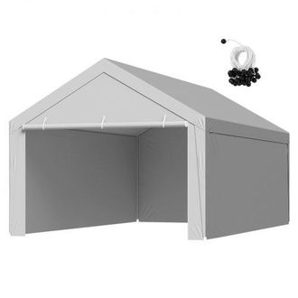 OEM Toldo De Repuesto Para Cochera De 6,09 X 3,96 M, Carpa De Garaje Para Coche Con Paredes Laterales, Refugio Para Veh&iacute;culos Tela De Polietileno Resisten