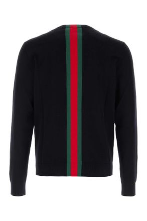Gucci Mens Midnight Blue Cotton Sweater Bluejapangreenred Exterior: Maglieria