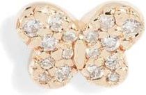 Anzie Love Letter Single Pavé Butterfly Stud Earring in Gold/Diamond at Nordstrom