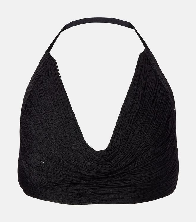 Fringed halterneck bralette