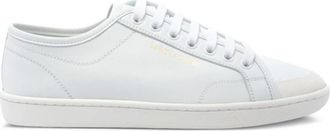 Saint Laurent Witte Lace-Up Sneakers met Logo Print - Dames - Sneakers - Wit - 39 EU - Schoenen