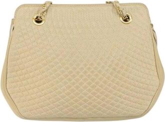 Bally Pre-owned Vintage Chain Shoulder Bag - unisex - Vintage Schoudertas - Beige - ONE Size - Leer - Vintage