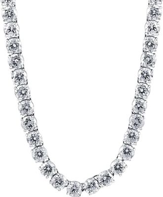 Pompeii3 38Ct Diamond Tennis Necklace 16.5 in 14k White or Yellow Gold Lab Grown