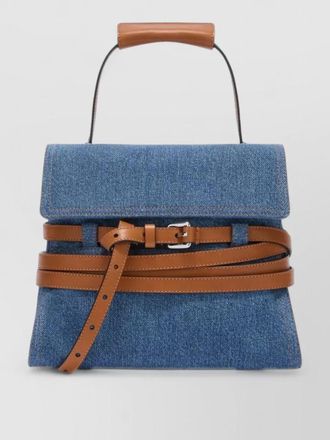 Moschino shoulder bag buckle detail contrast strap flap