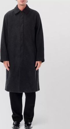 Universal Works wool single-breasted mac coat