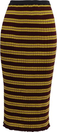 Marni Striped Ribbed-Knit Midi Skirt in Multicolor Cotton