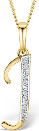 The Diamond Store 9K Gold Diamond Initial J Necklace 0.05ct