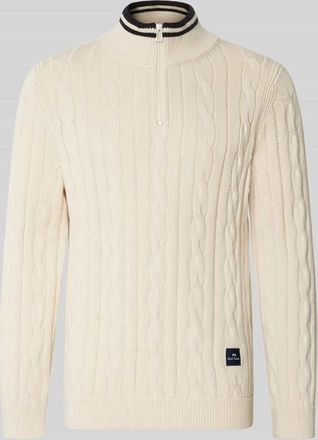 Paul Smith Strickpullover mit Stehkragen und Rei&szlig;verschluss in Offwhite, Gr&ouml;&szlig;e L