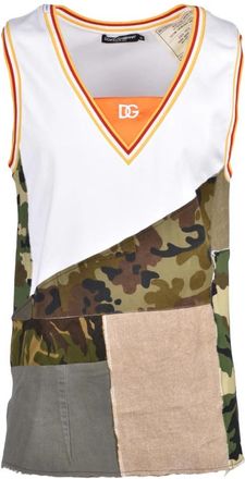 Dolce & Gabbana Canotta Patchwork - Heren - Tops zonder mouwen - Veelkleurig - S - Katoen - Tops