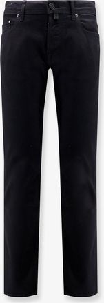 Jacob Cohen Cotton blend trousers with leather Logo tag - JACOB COHEN - gender_Man