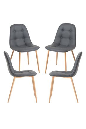 Regalos Miguel Regalos Miguel - Packs Sillas Comedor - Pack 4 Sillas Plazi - Gris Oscuro