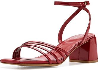 Calvin Klein Pazey Womens Sandals Dark Red Patent : 8.5 M, Faux Leather