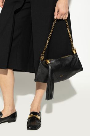Chlo&eacute; Shoulder Bag Foulard Small, Womens, Black