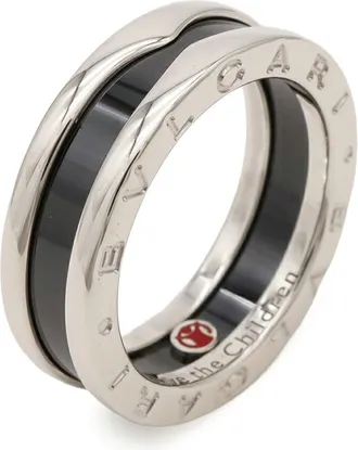 Bulgari B.Zero1 Silver Black Ceramic Silver 925 Band Ring (Pre-Owned)