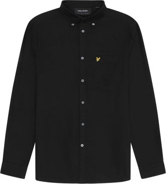 Lyle & Scott Oxford Plain Woven Overhemd - Heren - Casual Overhemden - Zwart - L - Katoen - Overhemden